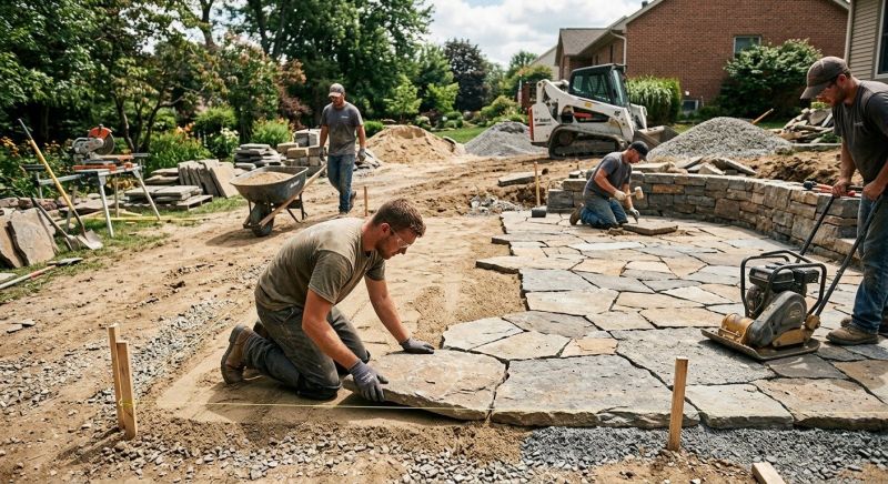 Sandstone Pavers Installation in Boston, MA